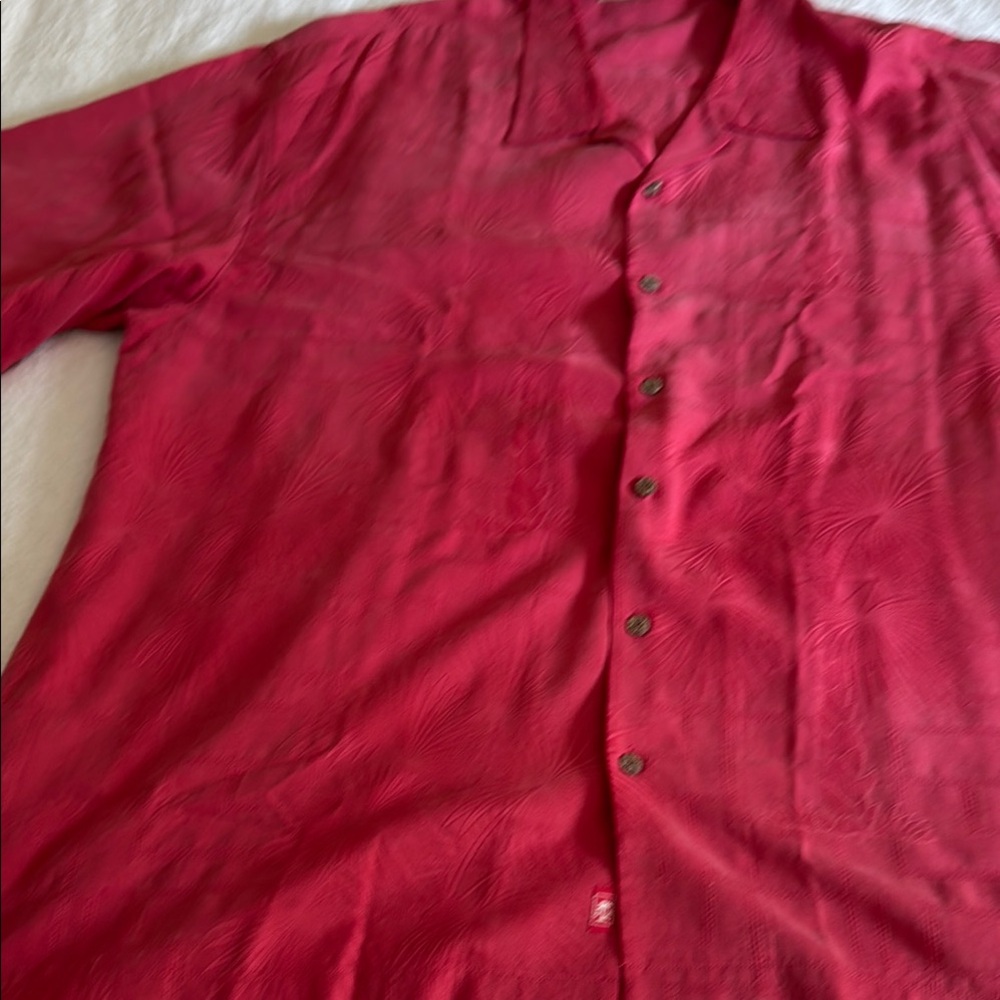 Vibrant Red Button-Up Shirt